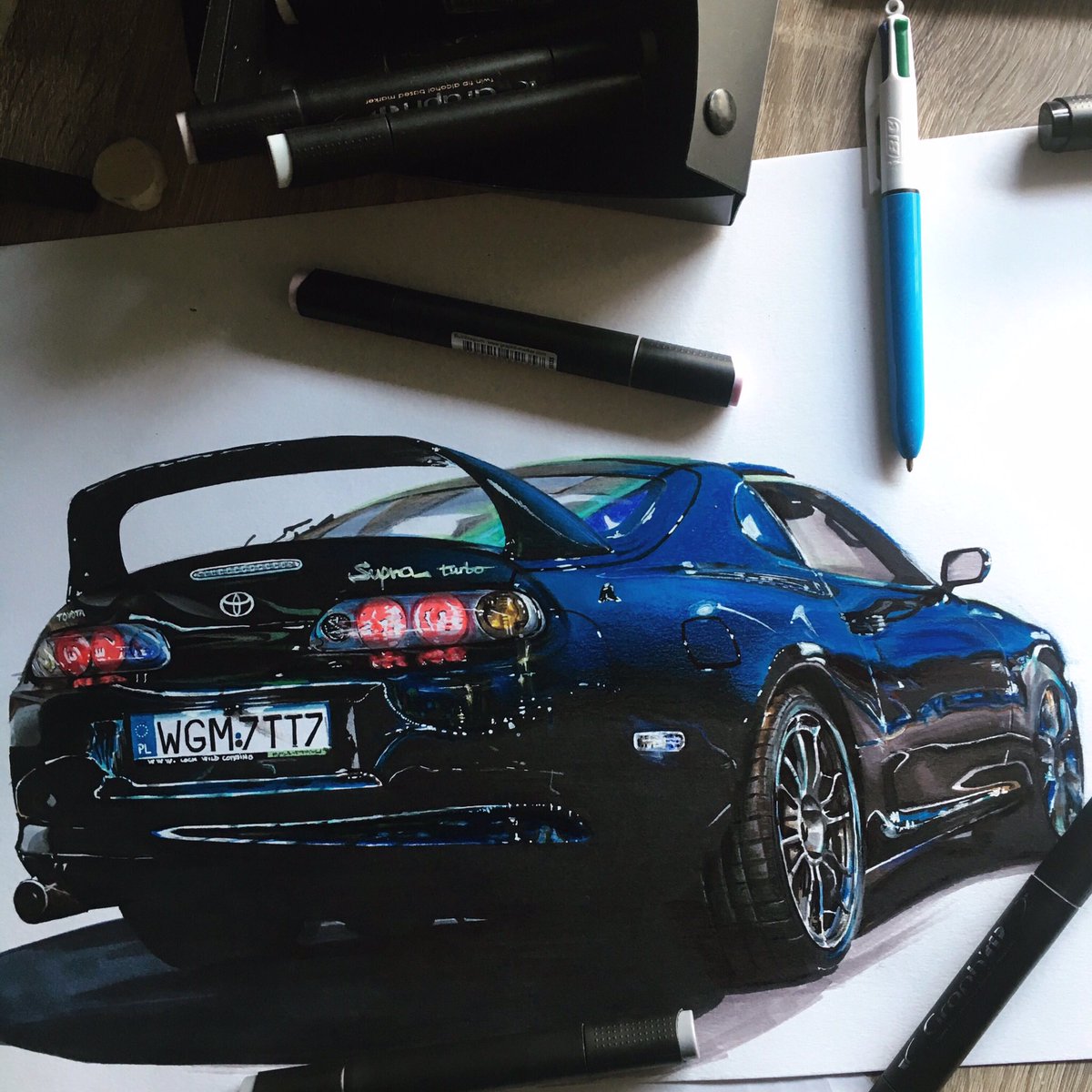 How to Sketch a Car with Markers