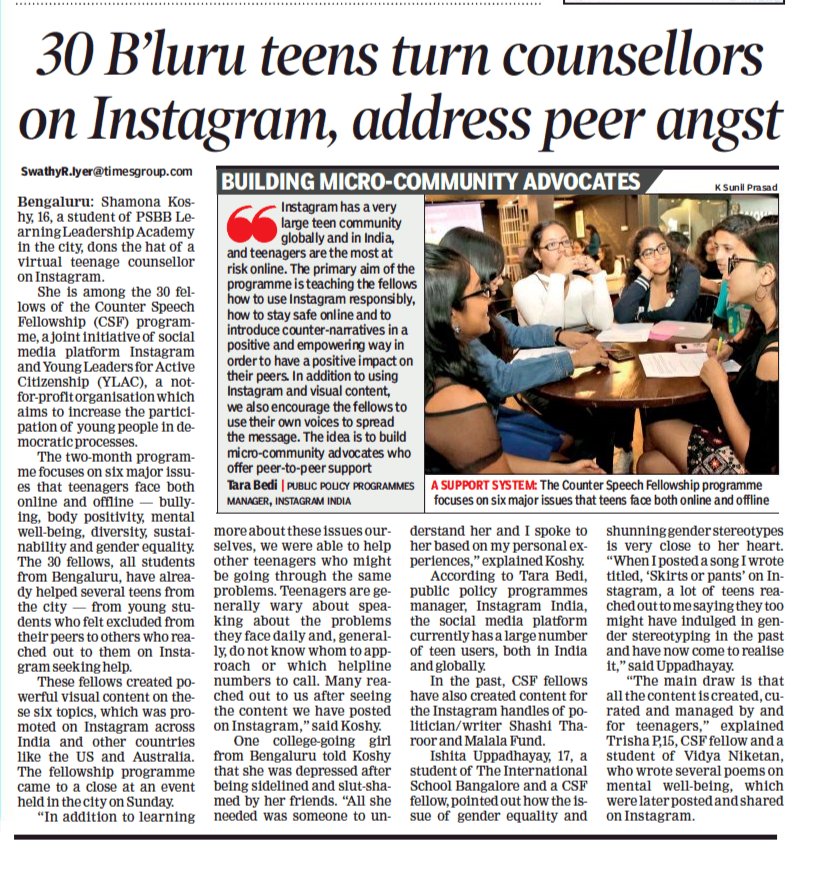 MediaMicPR's tweet photo. It's a happy Monday!
#clientstories #YLAC #PR #Instagram #counterspeechfelloship #socialmessages #teenadvocates #Bengaluruteens
Thank you, @timesofindia, @BangaloreMirror and @DeccanHerald https://t.co/9EnMdqW33F