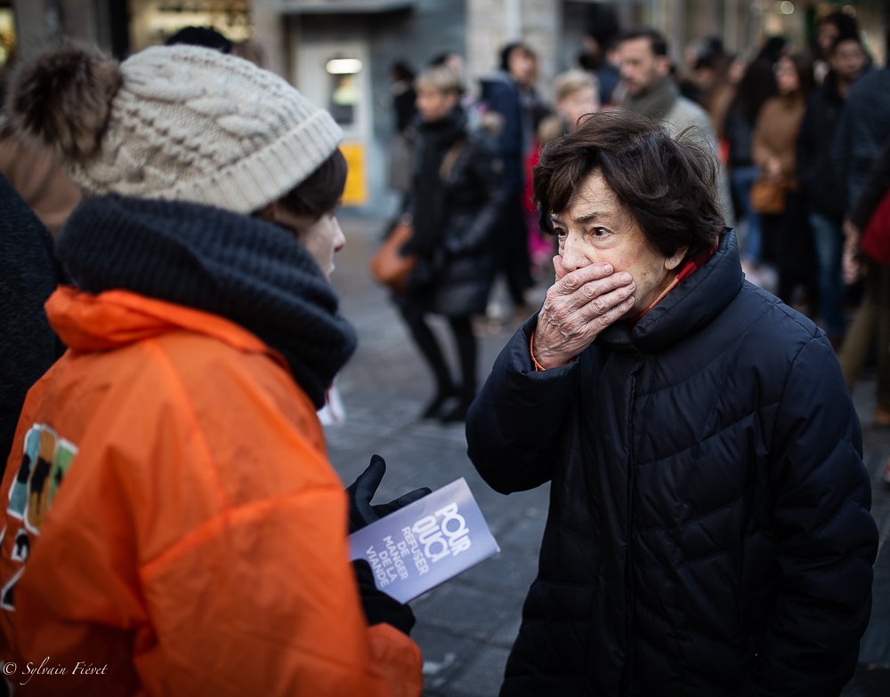 L214's tweet image. Samedi les bénévoles L214 étaient présents dans une douzaine de villes afin de dénoncer l'horreur subie par les 15 milliards d'animaux abattus chaque année en France. #StopAbattoirs

Changeons de regard sur les animaux : vegan-pratique.fr