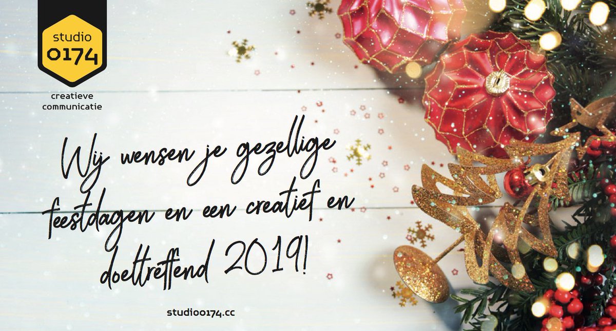 studio0174's tweet photo. 🙏 In 2018 hebben we weer veel creatieve #designs, pakkende #content en effectieve strategieën ontwikkeld, maar tijdens de laatste weken van 2018 knijpen wij er even tussenuit. 🌠 See you in 2019! https://t.co/x1okRiuuSE