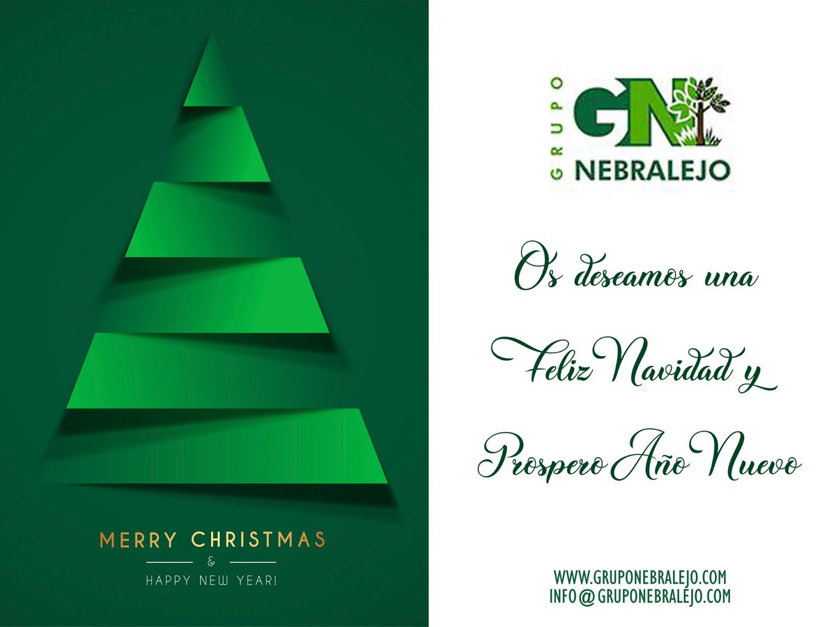gruponebralejo's tweet photo. ¡Grupo Nebralejo quiere desearos #FelizNavidad 🎄 y una Bonita Noche Buena! 🍾

#GrupoNebralejo #FelicesFiestas #Navidad #25deDiciembre https://t.co/6yh6Jt0k6m
