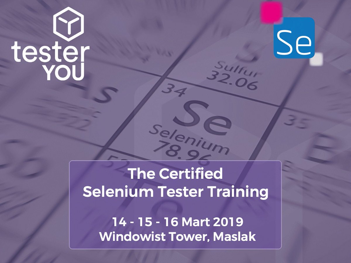 TesterYouHQ's tweet image. The Certified Selenium Tester Training is a practical 3-day course with time for the exam on the third day. 
For more details, visit our website!
testeryou.com/training/#sele…
#TesterYou #A4Q #Seleniumtester #certification #SoftwareTesting #SoftwareTester