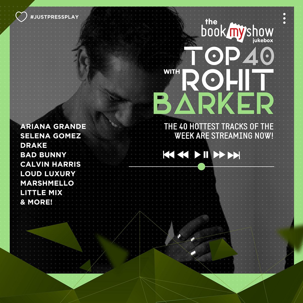 Rohit Barker (@rohitbarker) on Twitter photo Up & Running... a new episode of the 40 biggest tunes of the week !!! Head over to the <a href="/BMSJukebox/">BookMyShow Jukebox</a> on your <a href="/bookmyshow/">BookMyShow</a> app and tune in....
#justpressplay #top40 Up & Running... a new episode of the 40 biggest tunes of the week !!! Head over to the <a href="/BMSJukebox/">BookMyShow Jukebox</a> on your <a href="/bookmyshow/">BookMyShow</a> app and tune in....
#justpressplay #top40