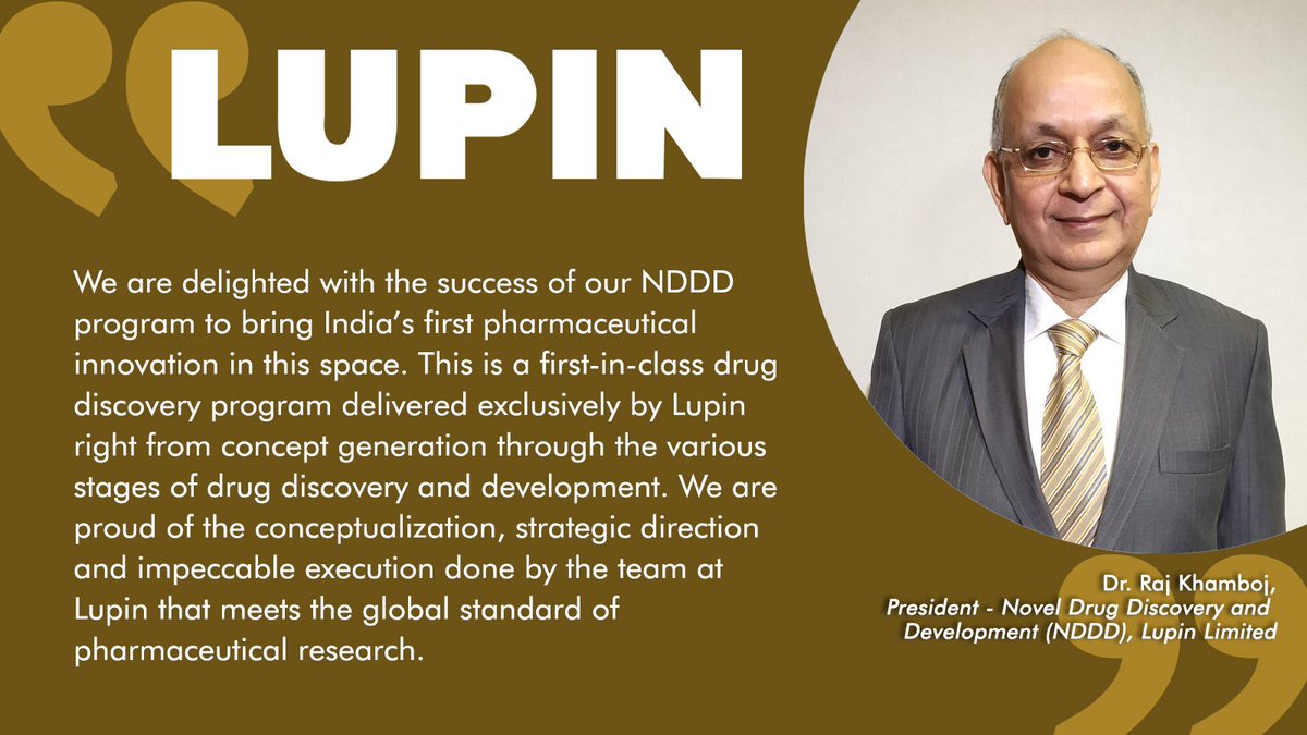 LupinGlobal's tweet photo. Lupin’s MALT1 program has the potential to be the first-to-clinic and first-to-market for treating difficult to treat Hematological cancers worldwide. A proud moment for Team Lupin. Read more: https://t.co/jSQLOnUjfR #ThinkHealthThinkLupin https://t.co/3OLs8Ci5Zu