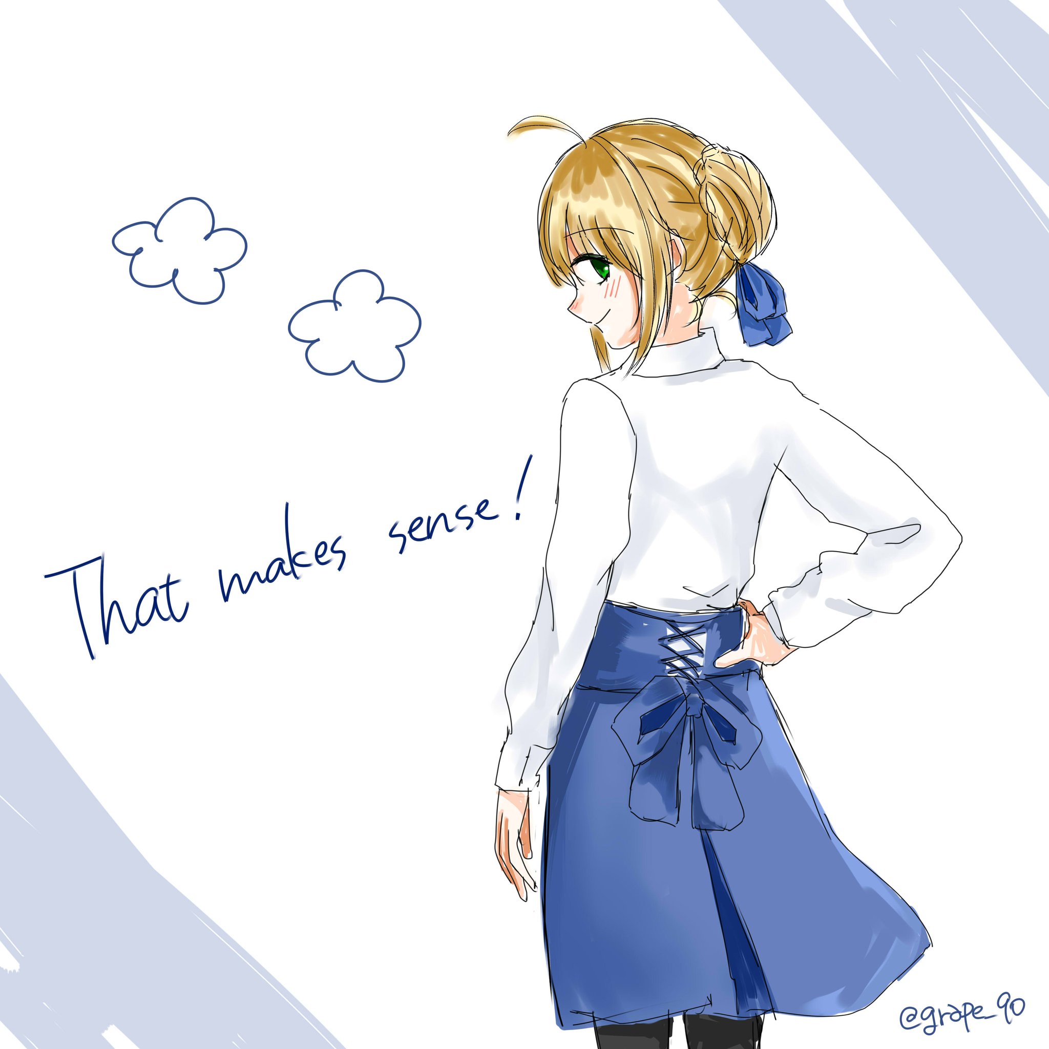 すずの なるほどね アルトリア ペンドラゴン 後姿かわいいよね ってイラストを見て描きたくなりました すずの なるほどね アルトリア ペンドラゴン 後姿かわいいよね ってイラストを見て描きたくなりました