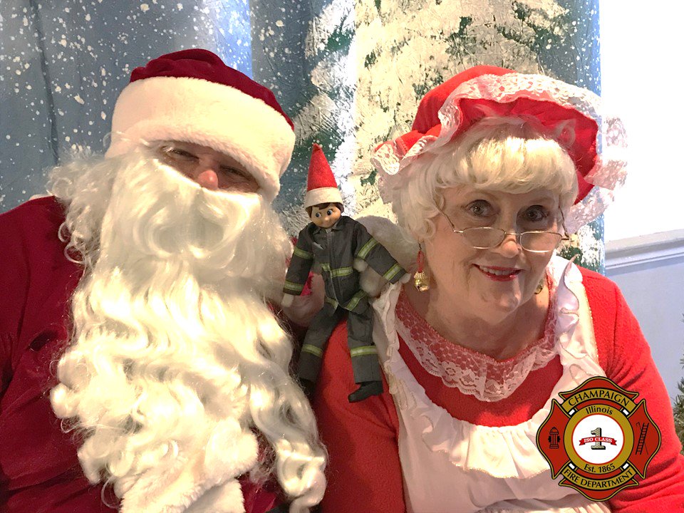ChampaignFire's tweet photo. Ember the Elf delivered 25 safety messages this holiday season and he reports that many are heeding his advice & recommendations. As we enter the height of the holiday season, please continue to practice safety. #EmberTheElf @champaigncity #FireSafety https://t.co/yVM3UyUBKC
