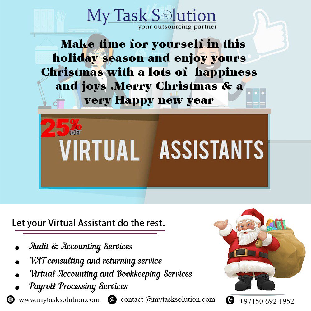task_my's tweet photo. Christmas is about spending time with family and friends. It’s about creating happy memories that will last a lifetime. Merry Christmas to you and your family!
Don't miss our special offer,now you can get 25% off on our VA Services..
https://t.co/mLqrAf4RFG https://t.co/x4S1VChLtr
