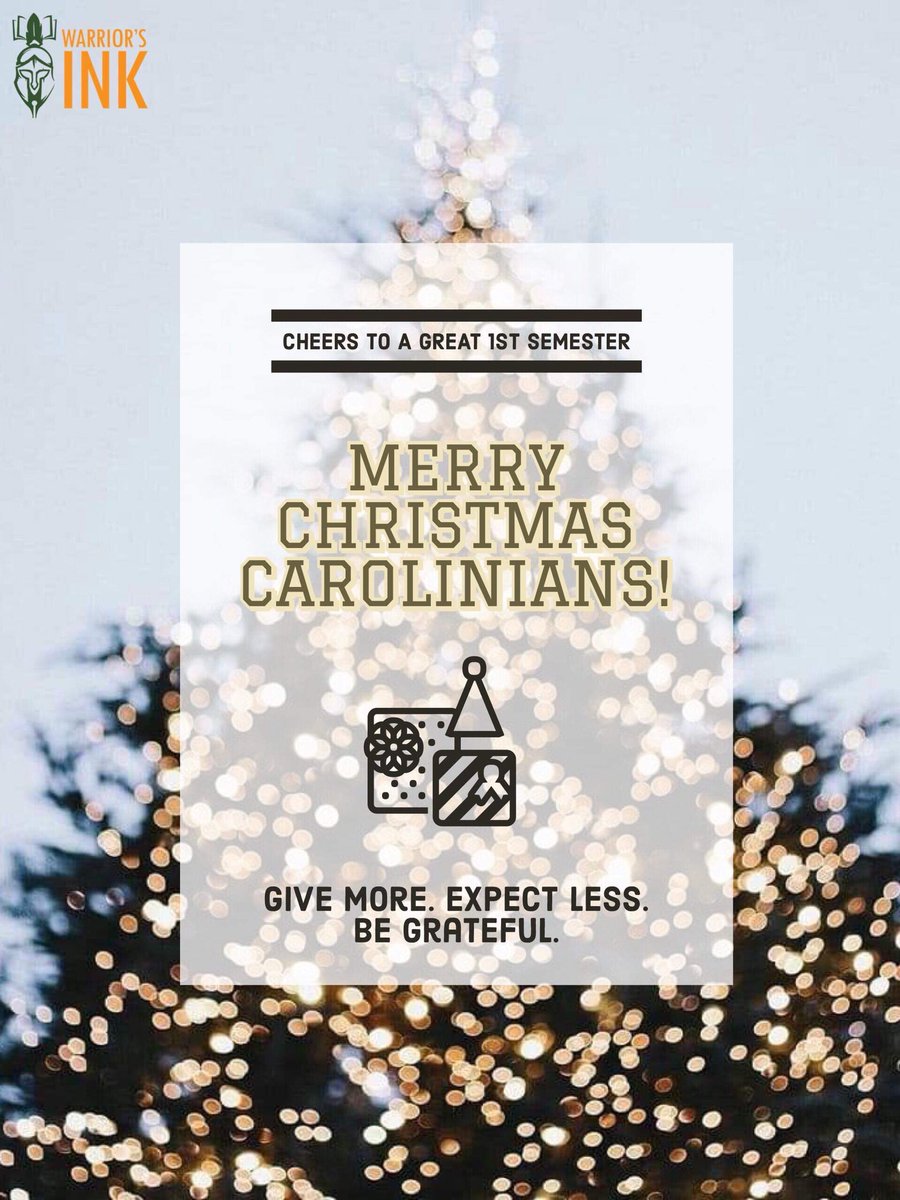 warrior_inkshs's tweet photo. Celebrate the holidays with joy, Carolinians! Merry Christmas from Warrior’s Ink ☺️🎄 https://t.co/jcdR8sPt6f