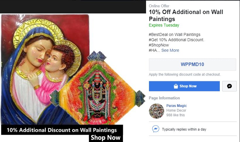 ParasGreeting's tweet image. #ChristmasOffer
#GetMoreDiscount
#UsePromoCode
WPPMD10
parasmagic.com/wall-paintings…