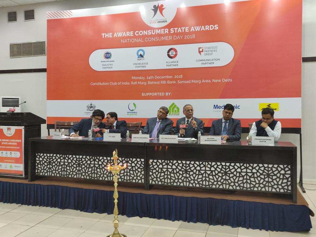 "Without consumers, there's no economy." - believes Dr. Sanjiv Kumar. #AwareConsumerAwards2018