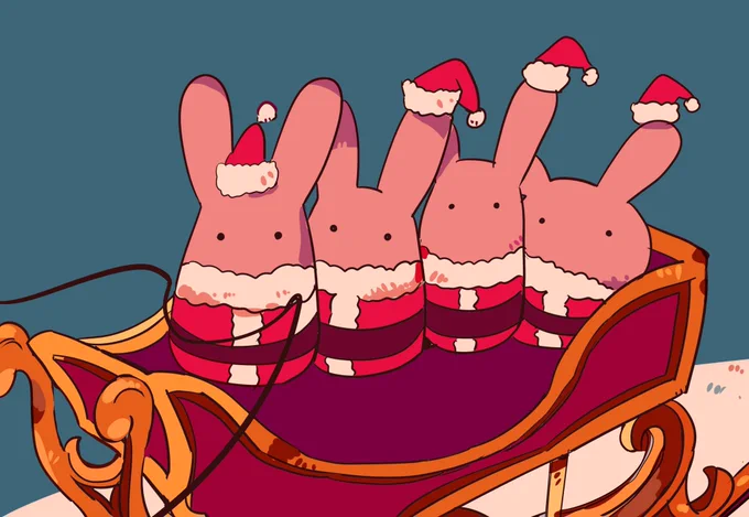 めりーくりすます
もっけさんたが まちに やってきた 