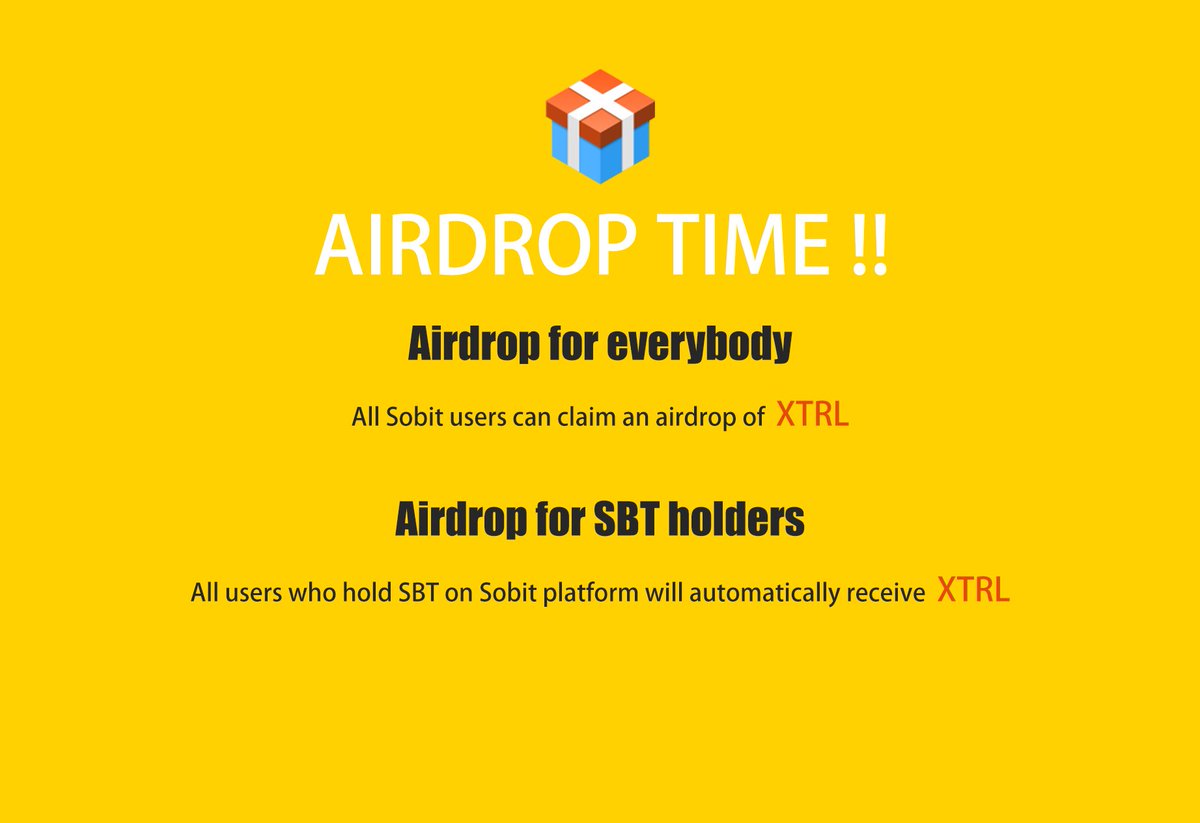 Sobitone's tweet image. Airdrop time！ Check the detail of XTRL airdrop at Sobit official website.
sobit.zendesk.com/hc/en-us/artic…
