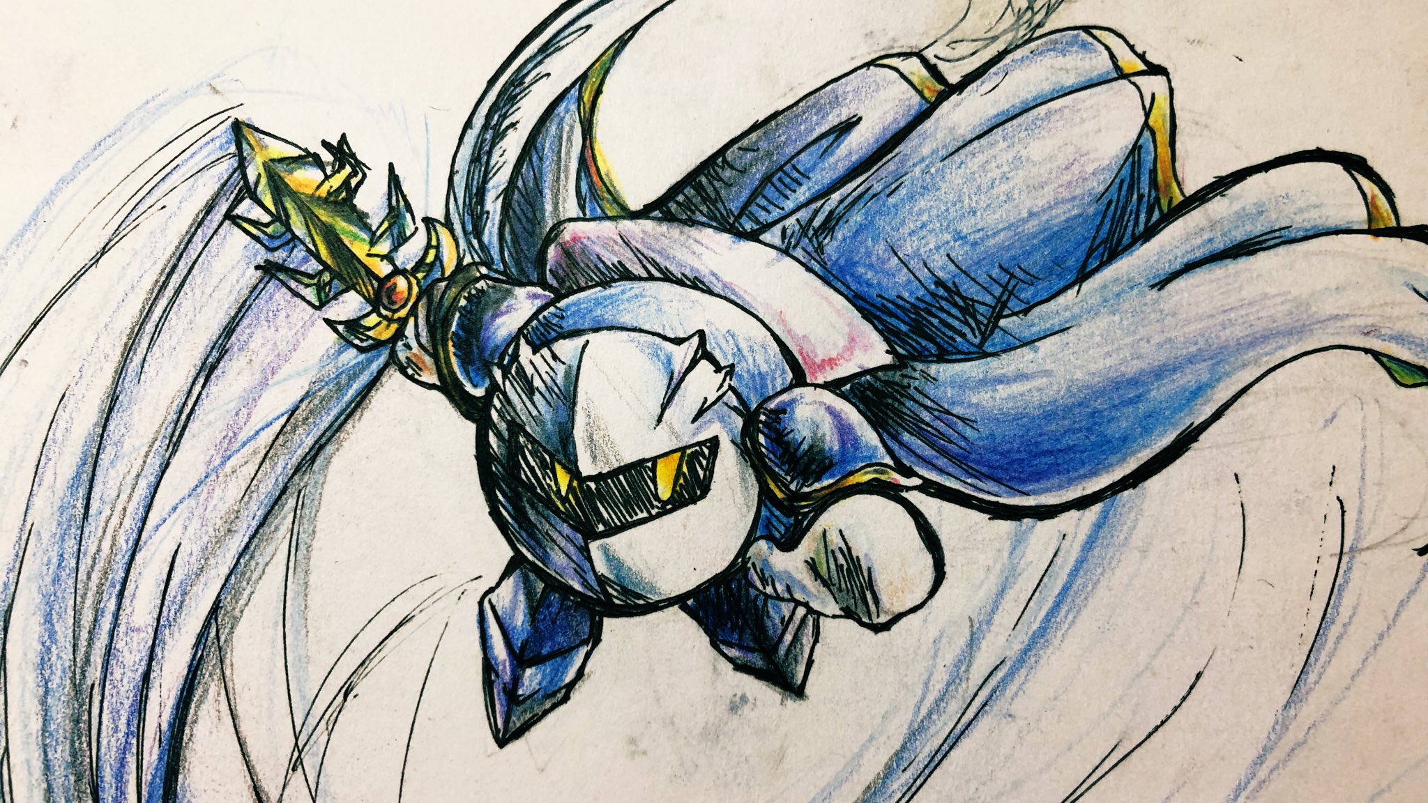 飴玉 クリスマス カービィ カービィ好きと繋がりたい もうこんな時期なんですね 大好きなメタナイトでクリスマスをお祝いします 同じポーズで3種類描いてみました 1枚傷表現注意です 3枚目のプレゼントの中身はなんでしょう T Co