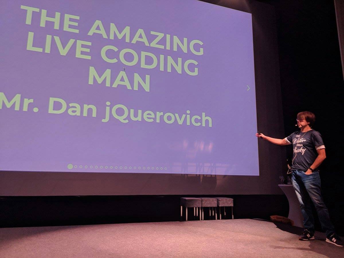 tlakomy's tweet image. Lastly, @jevakallio had a terrible, terrible idea of inviting me for #componentDidSmoosh at @reactdayberlin. 

It was fucking awesome.

Sharing the stage with @jevakallio, @NikkitaFTW, @tazsingh and other folks was an absolute blast.