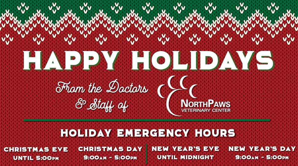 NorthPaws's tweet image. Wishing all of our patients and their families a very Merry Christmas! 🐾🎄

If your pet is in need of urgent care, we will be open for emergency services only today from 9am-5pm. Please call ahead if possible.