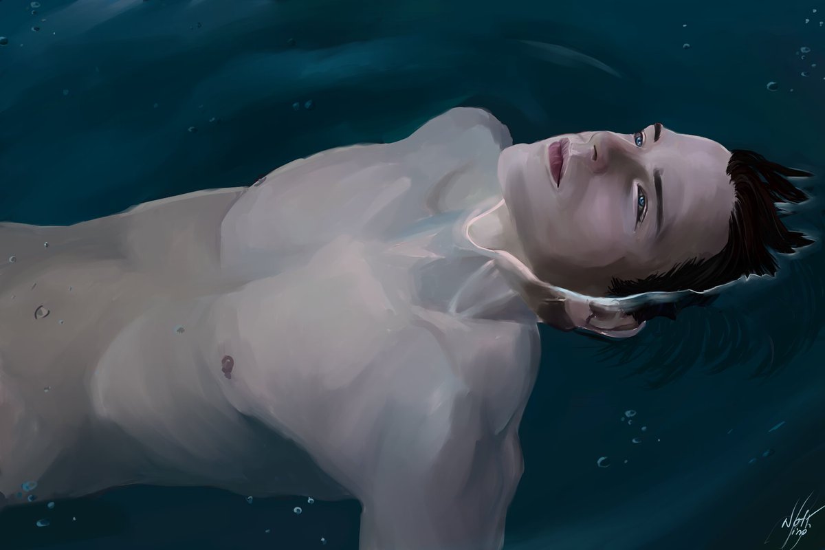 eva_nothing's tweet image. Закончила рисовать прекрасного парня  в воде.. как вам? я правда старалась..