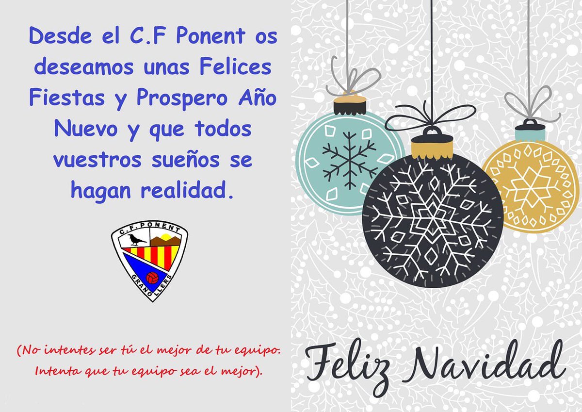 CF_Ponent's tweet image. Feliz Navidad // Bon Nadal del CF Ponent