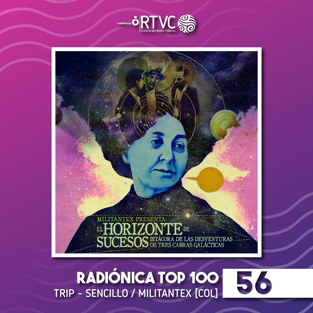 radionicafm's tweet photo. No. 56 ‘Trip’ de @militantex (Colombia) 🇨🇴 → https://t.co/zEkpot1JHH #RadiónicaTop100 https://t.co/IOQqGzbSU0