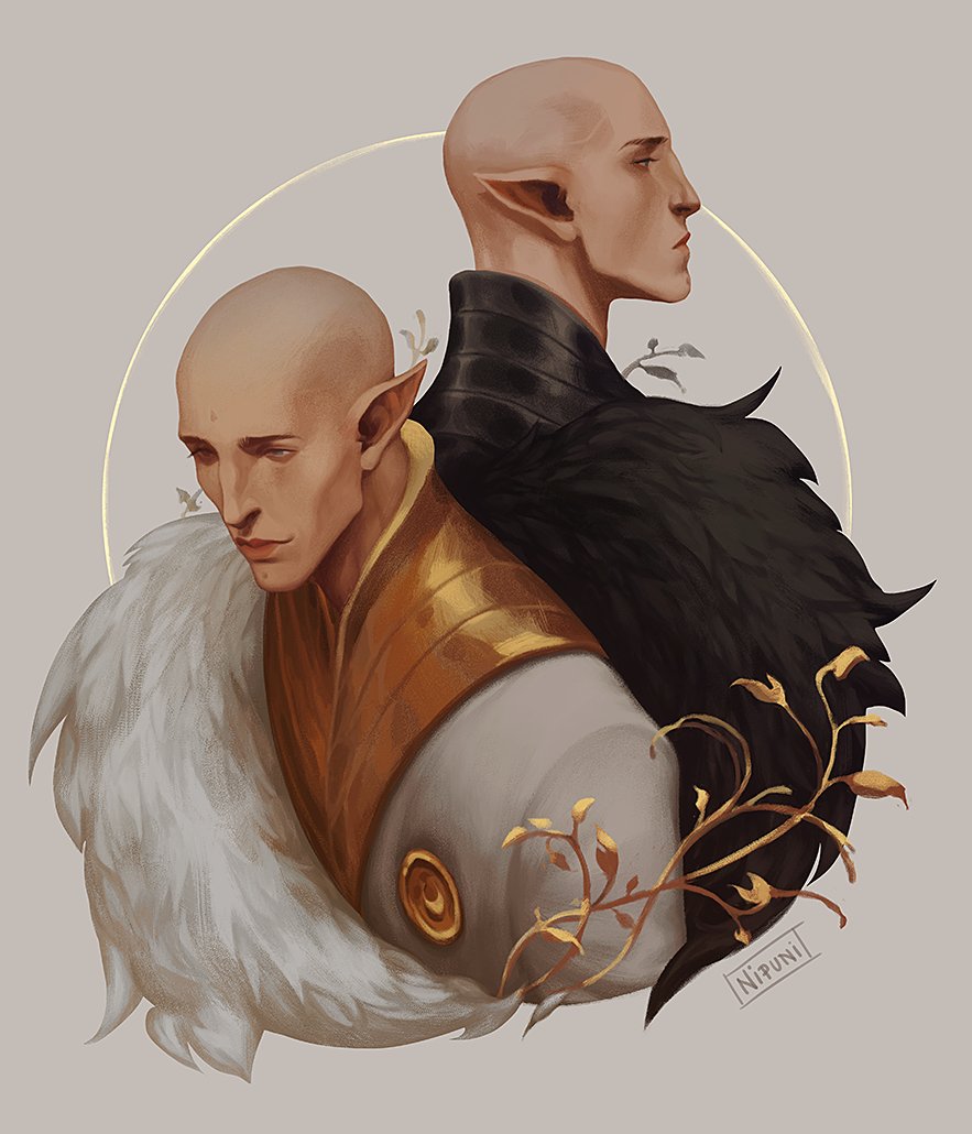 Wisdom &amp; Pride 🌗 #DragonAgeInquisition #dragonage #thedreadwolfrises #solas #dragonage4 #illustration