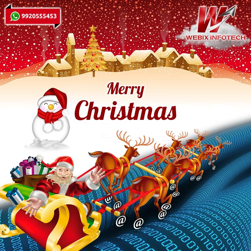 WebixInfotech's tweet photo. Celebrate the Wonder and the Joy of the Festive Season. Merry Christmas#happychristmas 
#merrychristmas #wishyoumerrychristmas # xmas #webdesign #mobileapp #seo #digitalmarketingagency #webixinfotech #digitalmarketing https://t.co/LzCTh4x4P4