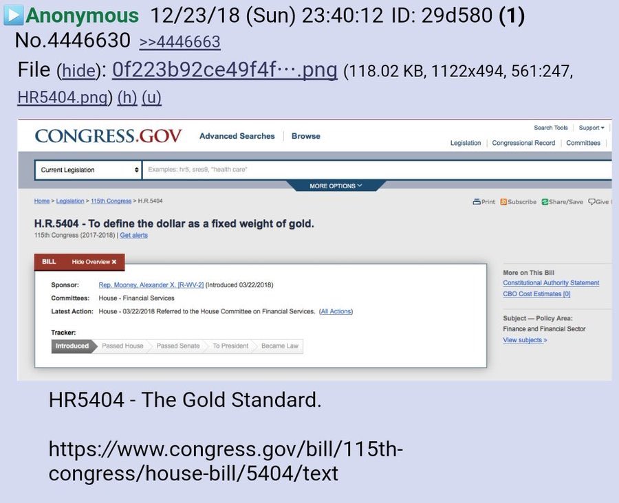 3/2218 H.R.5404 - To define the dollar as a fixed weight of gold.  https://www.congress.gov/bill/115th-congress/house-bill/5404/textQ2619Yes.Gold shall destroy FED.Q #HappyHunting @POTUS  #QArmy  #QAnon  #Payseur  #Trust  #TrustThePlan