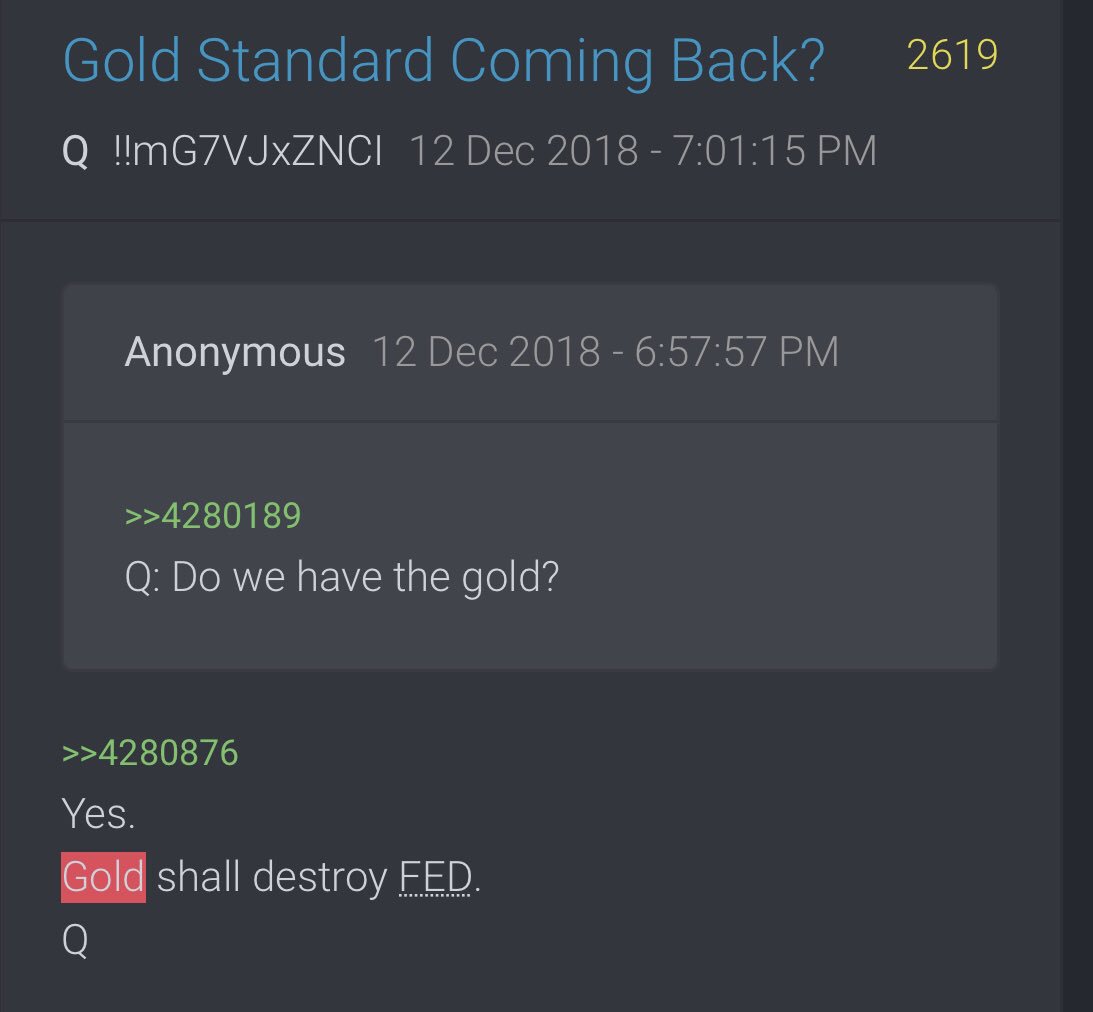 3/2218 H.R.5404 - To define the dollar as a fixed weight of gold.  https://www.congress.gov/bill/115th-congress/house-bill/5404/textQ2619Yes.Gold shall destroy FED.Q #HappyHunting @POTUS  #QArmy  #QAnon  #Payseur  #Trust  #TrustThePlan
