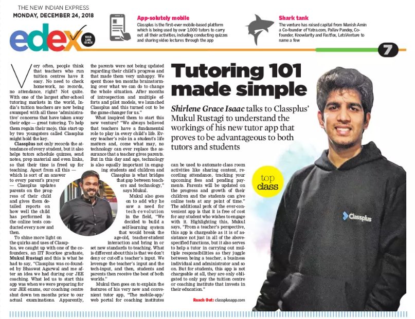 MediaMicPR's tweet photo. Education Express details how @classplus_app is empowering tutors using technology.

#clientstories #technology #PR #MediaMic #startupstories #education #classplus #edex #tutoring #empoweringtutors

@Xpress_edex @MediaMicPR @NewIndianXpress https://t.co/7vQUVnUH4l