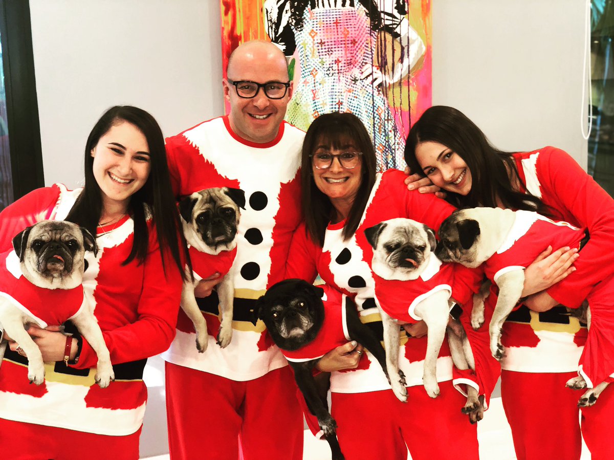Happy Holidays from our Fam Jam to yours!🐶❤️💚😍 #starrpugs #target #pjs