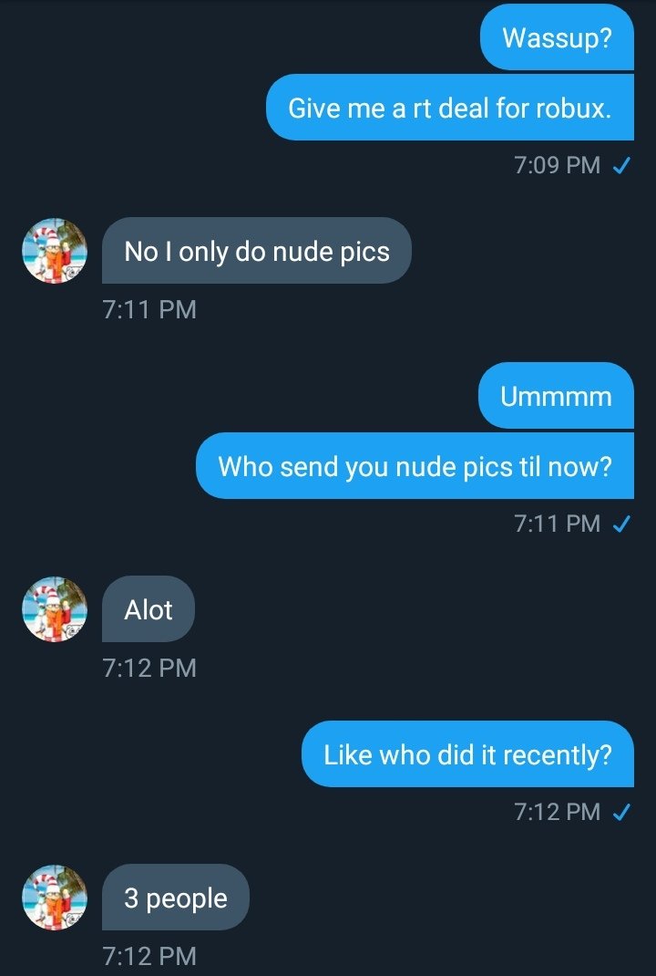 𝗠𝗼𝗻𝗮𝗘𝗹𝗹𝗲 Ar Twitter Guys D Agamer Asked Me For Nudes When I Asked Him For Robux Rt Deal Can You Plz Take Some Time And Go To His Twitter Roblox Account User Darrylguaigaming3003 And - robloxnudes at robloxnuudes twitter