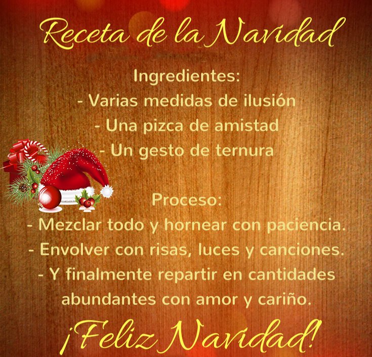 PerderPeso97's tweet photo. 🎅Mis mejores deseos para tod@s.
👉 Mi receta de #Navidad 
#FelicesFiestas2018 https://t.co/LYgBpe0wRh