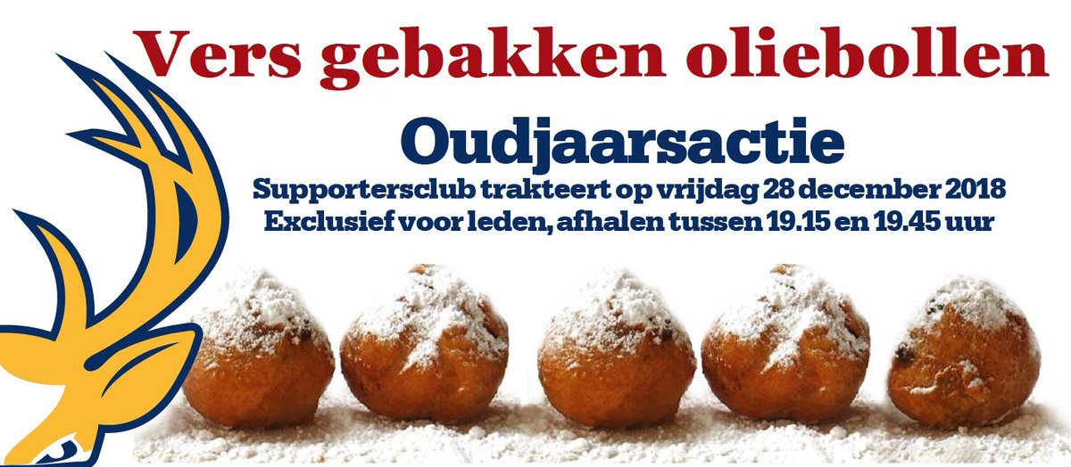 TrappersFanatic's tweet image. 📢𝐒𝐮𝐩𝐩𝐨𝐫𝐭𝐞𝐫𝐬𝐜𝐥𝐮𝐛 𝐭𝐫𝐚𝐤𝐭𝐞𝐞𝐫𝐭 𝐨𝐩 𝐨𝐥𝐢𝐞𝐛𝐨𝐥𝐥𝐞𝐧!
Het einde van 2018 nadert. Daarom trakteren wij voorafgaand aan de wedstrijd op vrijdag 28 december tussen 19.15 uur en 19.45 uur op vers gebakken oliebollen!
👉bit.ly/2BBtqNF
