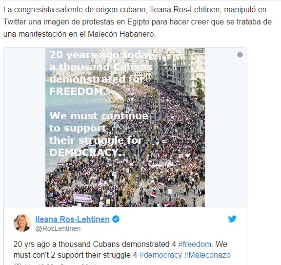 marco_papacci's tweet photo. Hasta donde puede llegar las mentiras de la loba @RosLehtinen. Mostrò una foto de Egipto sosteniendo que es una manifestacion en el Malecon de La Habana. Esta manifestacion en #Cuba, se pueden ver para rechazar la politica hostil de los #EEUU . W la Revolucion Cubana. https://t.co/eKNh9ZulZv