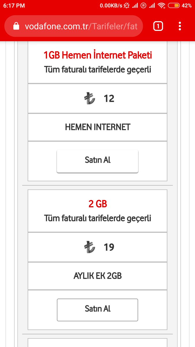 Ek Paketler Vodafone Turkiye