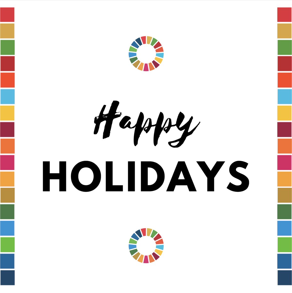 Wishing a very Happy #SDGs Holidays to all of you! 

May the upcoming year bring us an extra load of energy to continue our journey for social justice, peace and equality. 

\o/\o/\o/#TogetherForTheSDGs\o/\o/\o/