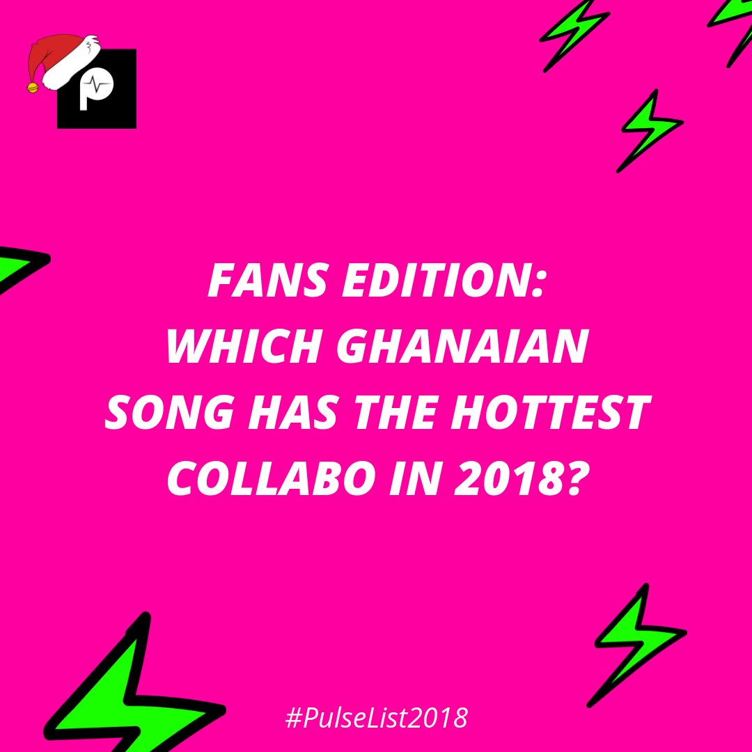 PulseGhana's tweet photo. Drop that Ghanaian song that has the hottest collabo in 2018.👇👇

#PulseGhana #PulseList2018 #PulseFansList2018 #Music https://t.co/7QejwAKKuX