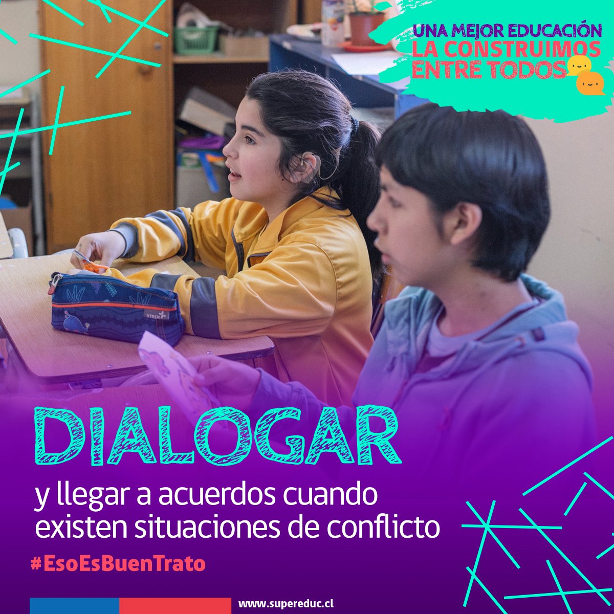 supereduc_cl's tweet photo. [ DIALOGAR ] 🗨️👨🏽👩
Cuando conversamos sobre una dificultad con la intención de llegar a un acuerdo o una solución.
#EsoEsBuenTrato https://t.co/QFYtQBe2zO