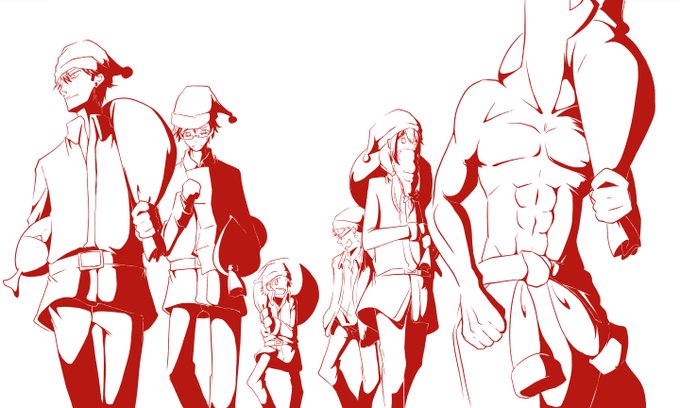 真夜中なのでサンタコスしたPたちが動き出す。
#間島P #t武内P #赤羽根P #石川P #内匠P #米内P 