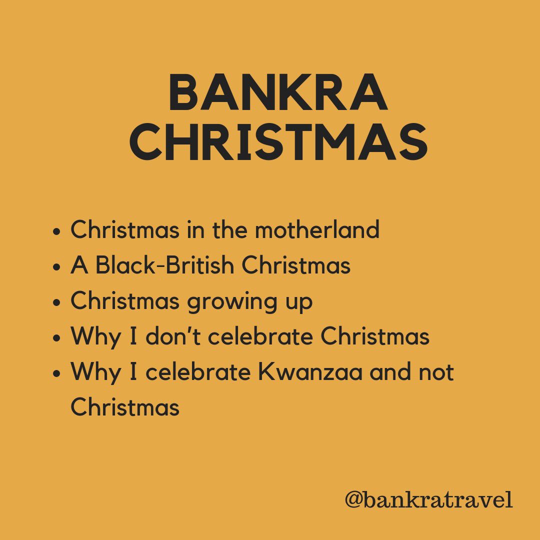 bankratravel's tweet photo. We want to showcase the different ways black people celebrate Christmas! 🎄 DM us if you want to write a blog! https://t.co/DDdtLUsrH2