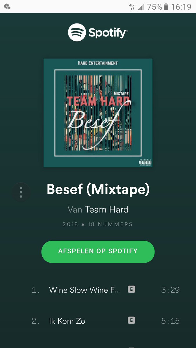 Nieuwe mixtape online! Team Hard - Besef, 18 tracks! #spotify #youtube
