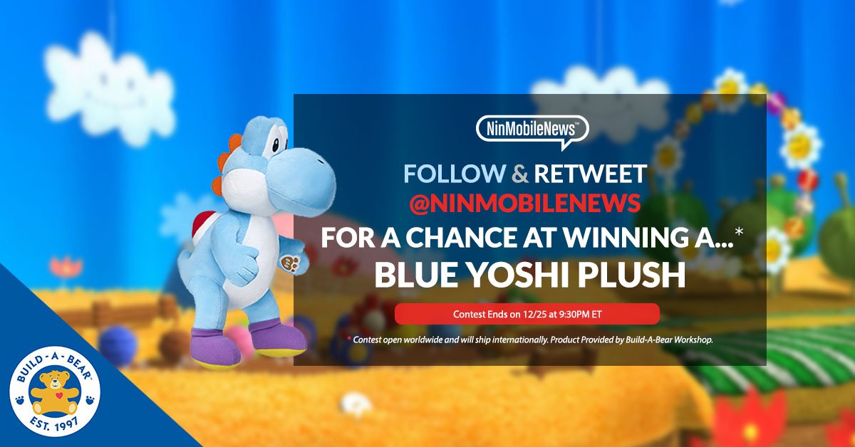 NinMobileNews's tweet photo. RT &amp; Follow @NinMobileNews for a chance at winning a Blue Yoshi Plush from our friends @buildabear! 

Contest open worldwide and will ends on December 25th at 9:30 PM ET. Happy Holidays everyone! 🎁🎄 https://t.co/SNG3aOGdO9
