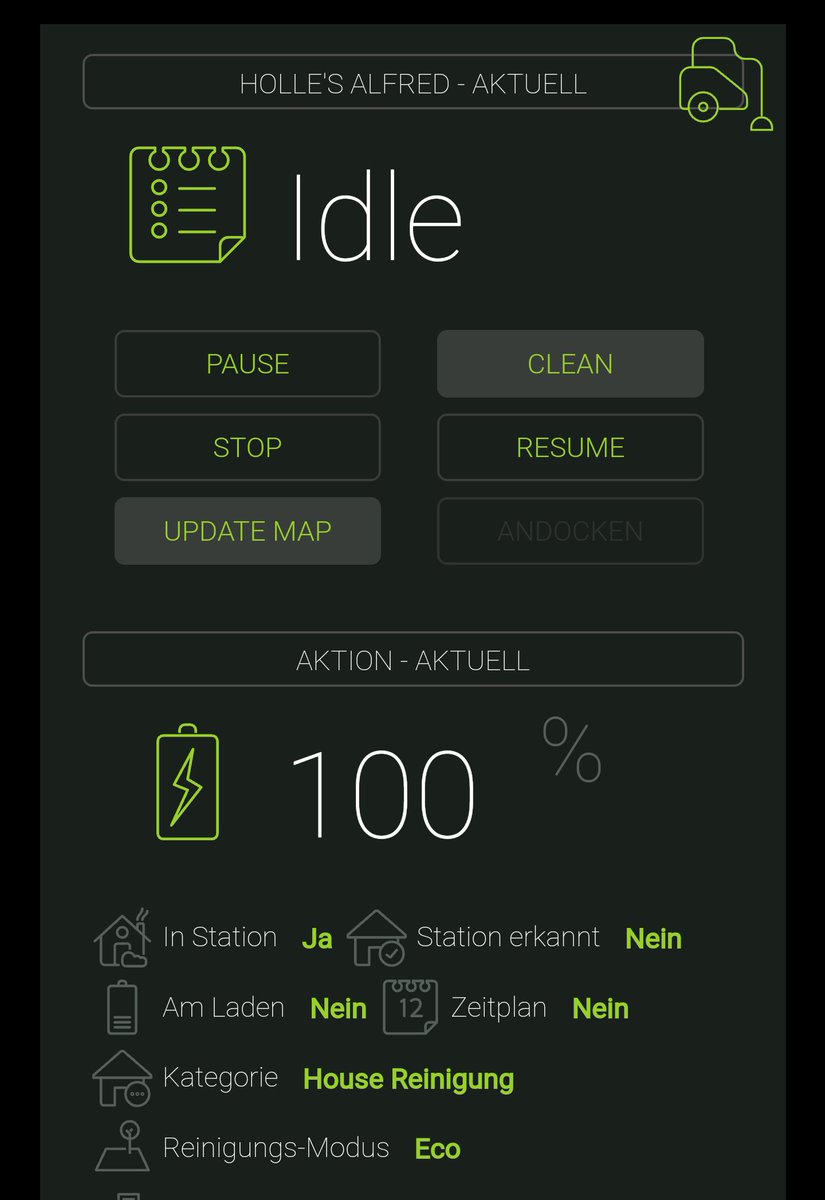 sauscharfXXL's tweet photo. Thanks to @openHAB and its awesome #HABPanel UI by @yschaus and modding from the community, i have now a working fully customized #smarthome solution for my #vacuumcleaner driven via API from @NeatoRobotics
#opensource #openhab https://t.co/X6epySh6Dp
