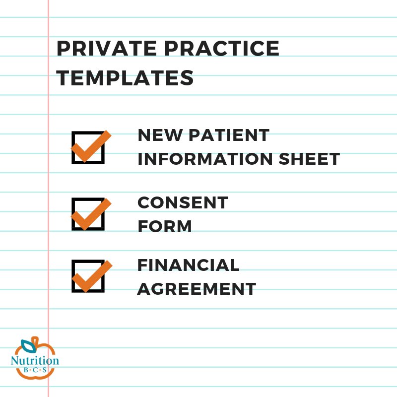 NutritionBCS's tweet photo. This #holiday, give your business the gift of #automation! Put these #PrivatePractice templates in place so that you don't have to start anew for each client: New Patient Information Sheet, Consent Form and Financial Agreement. Simplify! https://t.co/u7JuTtZeld #rdchat https://t.co/IcVVCVXOE0