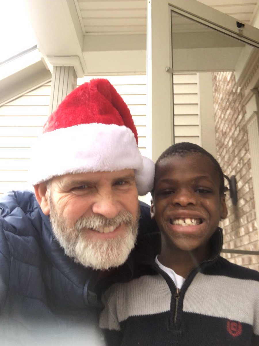 LeverageP's tweet photo. Look who turns 9 today. Love this kiddo. Joshua is all dressed up for his birthday lunch! Happy Birthday Joshua!! (The second photo is nearly 5 years ago when they came home) #allforadoptions #onceanorphan https://t.co/kZhJod319Q