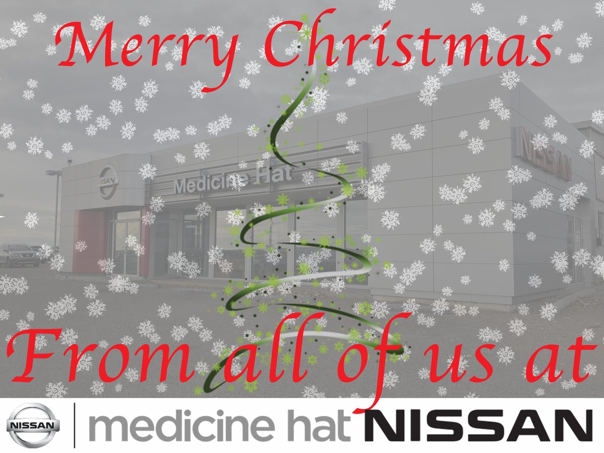 Merry Christmas from all of us at Medicine Hat Nissan! Wishing everyone a safe and joyous holiday, we ❤️ you all!! 
We will be closed for Christmas day and Boxing day. Happy Holidays!