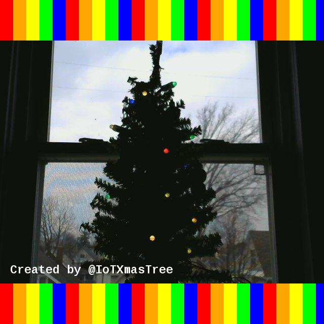 IoTXmasTree's tweet photo. I'm Red, Orange, Yellow, Green, &amp; Blue for @tylerdave! 🎄 https://t.co/VkLOum1j0P