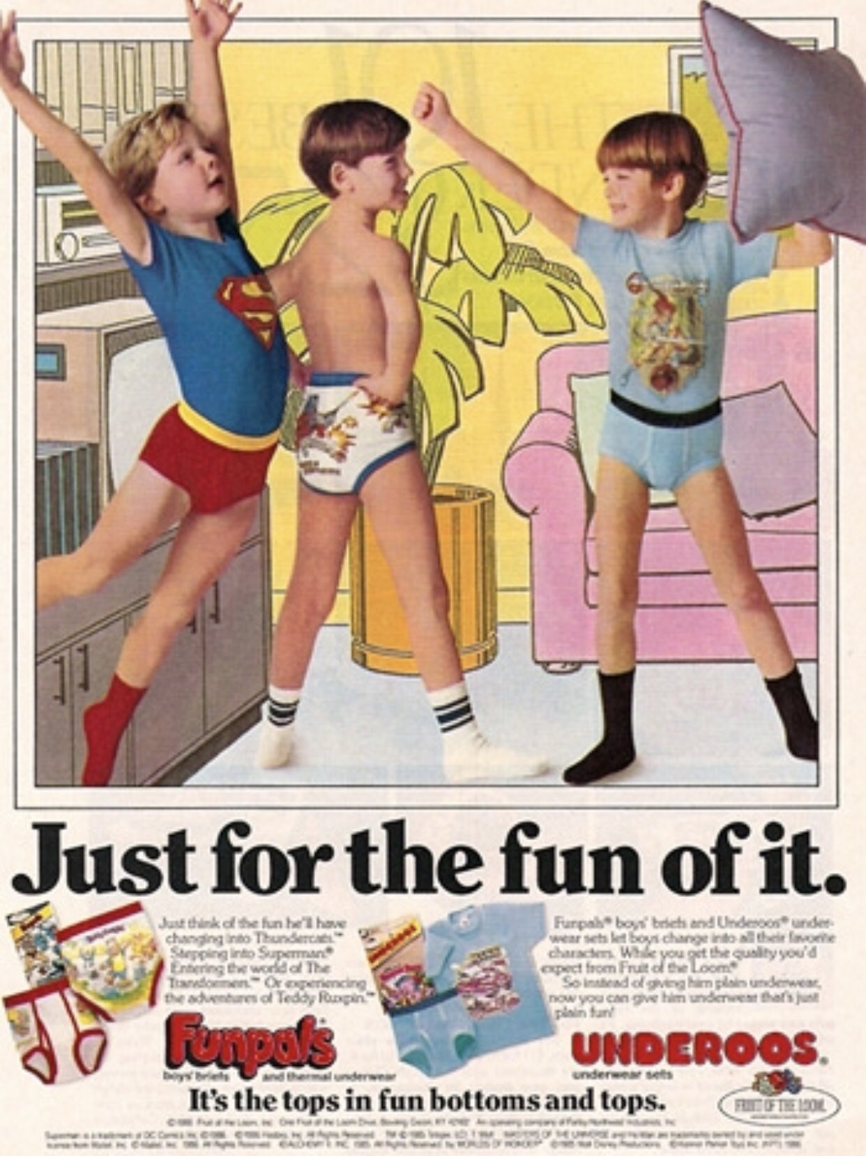 boys underoos ads 80s AD of the Day: Fruit of the Looms “Underoos”  Visit THE BIGGEST 1980s Website on the Entire Internet:  https://t.co/Eqikq9f9mD #FruitOfTheLoom #Underoos #Underwear #DC #Superman  #Wonderwoman #Hulk #Spiderman #MOTU #