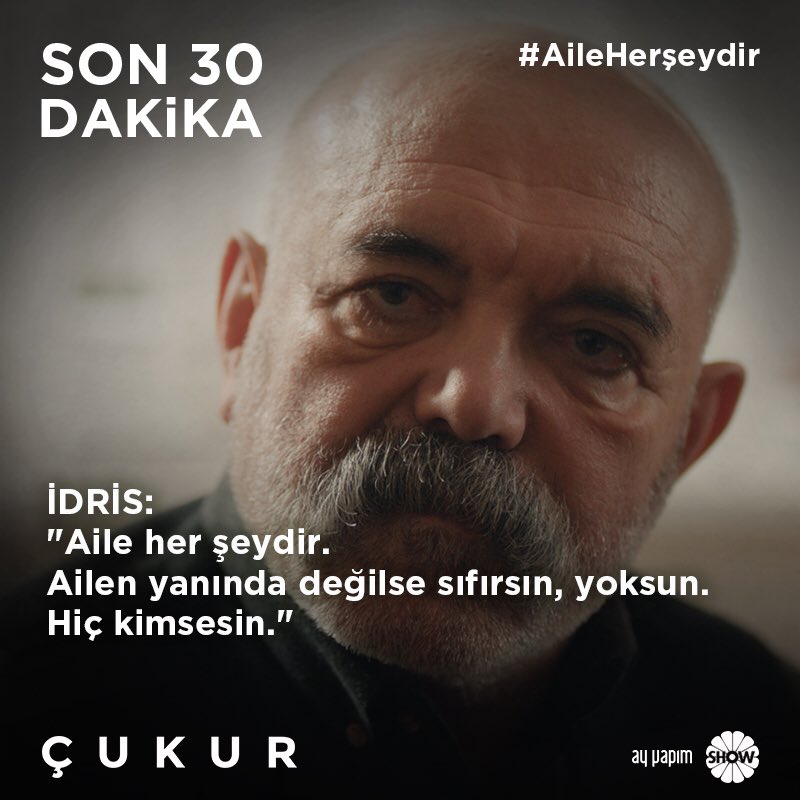 #Çukur yeni bölüm için son 30 dakika⠀
2.Sezon 15. Bölüm saat 20.00’de! Etiketimiz #aileherşeydir <a href="/ayyapim/">AY YAPIM</a> @showtv