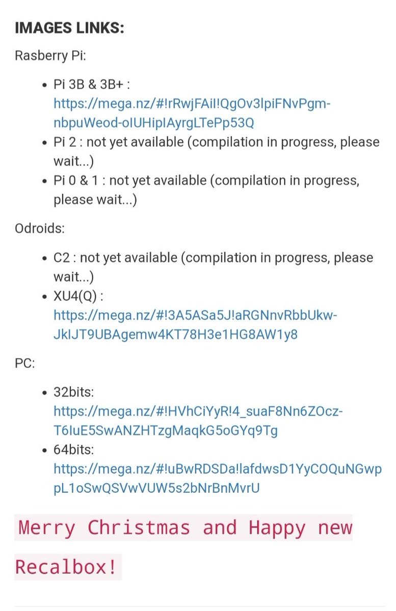 recalbox's tweet image. 🇫🇷🎅 LE PÈRE NOËL EXISTE ! 🎅
Une nouvelle version beta sort ce réveillon de Noël, mais pas QUE pour le Pi3B+... toutes les autres plateformes sont concernées ! On se rapproche à grands pas de la version finale...
Joyeux (beta) Noël à tous ! 🎅🎄🎁
#Recalbox #RetroGaming #Update