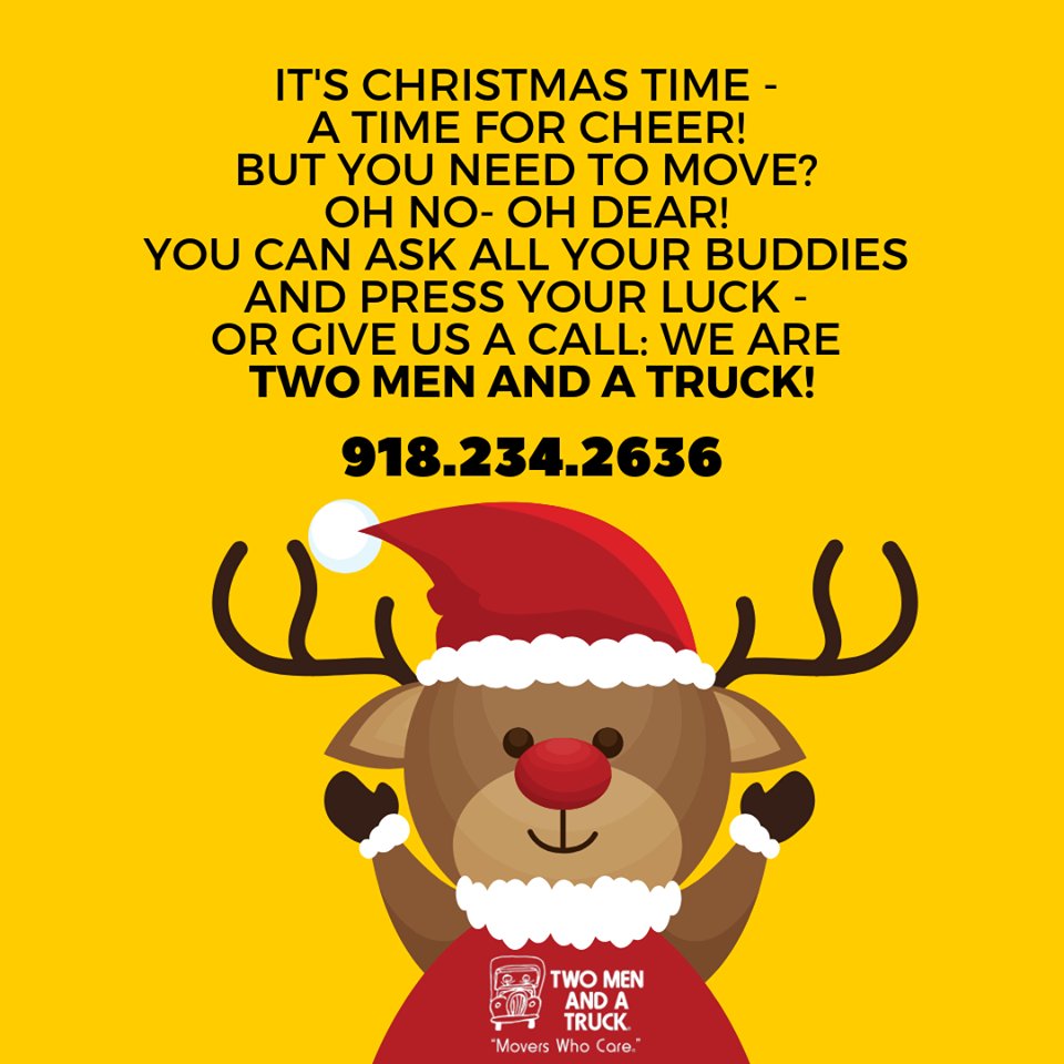 TwoMenTulsa's tweet image. Before St. Nick and his reindeers arrive, take some time and book your move! 
twomenandatrucktulsa.com