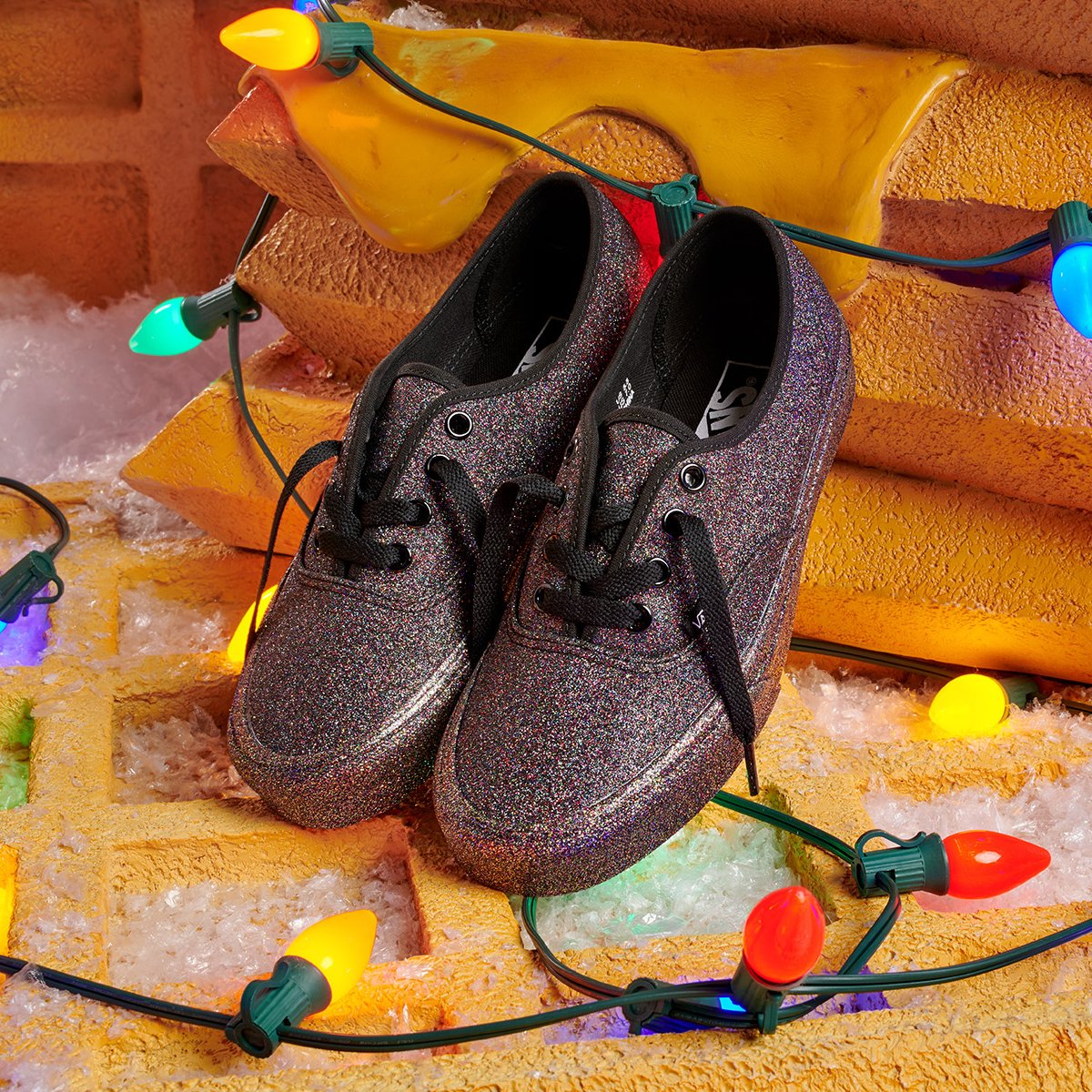 vans authentic rainbow glitter